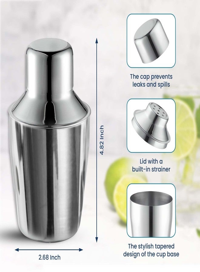 OCSParts OCS Parts 3-Piece Stainless Steel Cocktail Shaker | 6-Ounce | Makes Perfect Mixed Drinks, Cocktails, and Coffees - Image 2